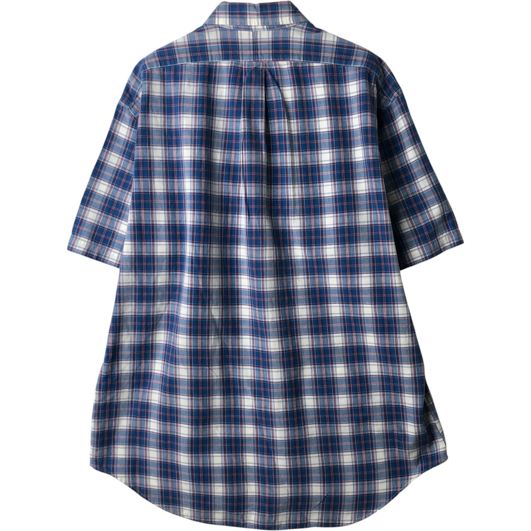 2000'S Ralph Lauren BLAKE Short-Sleeve Button-Down Check Shirt, Men's Size L (approx.) cotton blue type Vintage Second Hand