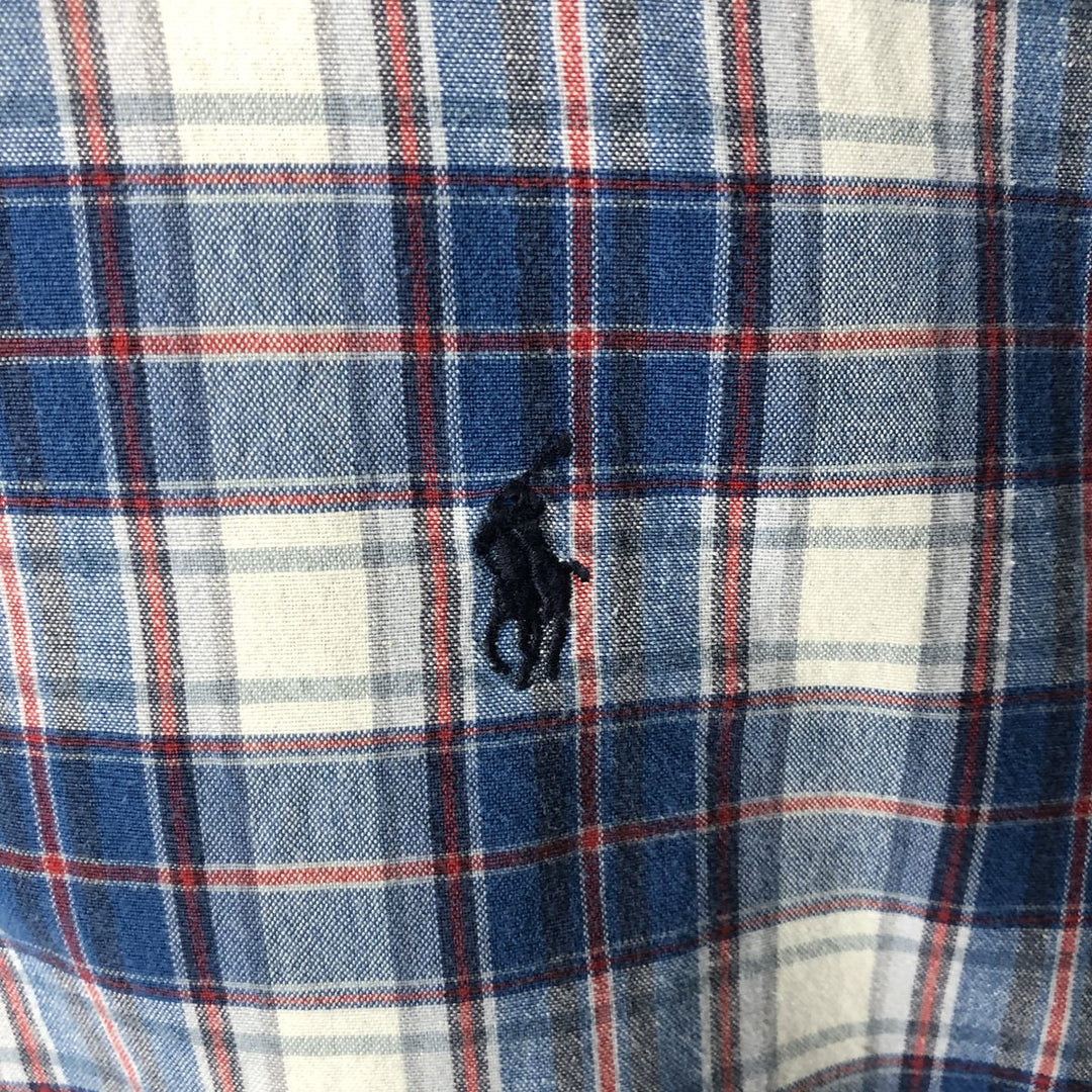 2000'S Ralph Lauren BLAKE Short-Sleeve Button-Down Check Shirt, Men's Size L (approx.) cotton blue type Vintage Second Hand
