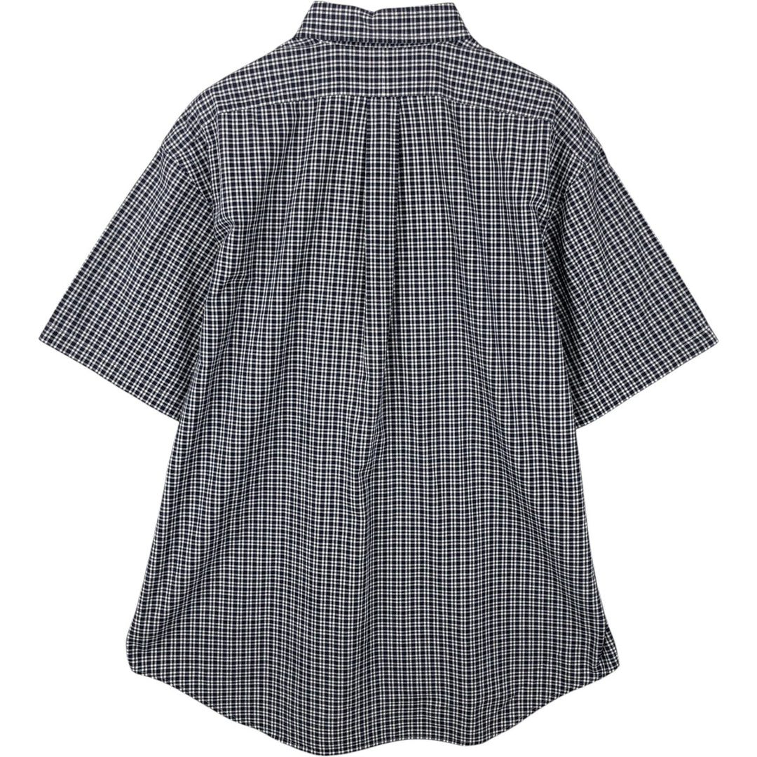 Ralph Lauren BLAKE short sleeve button down check shirt men's XL size cotton navy blue type Vintage Second Hand