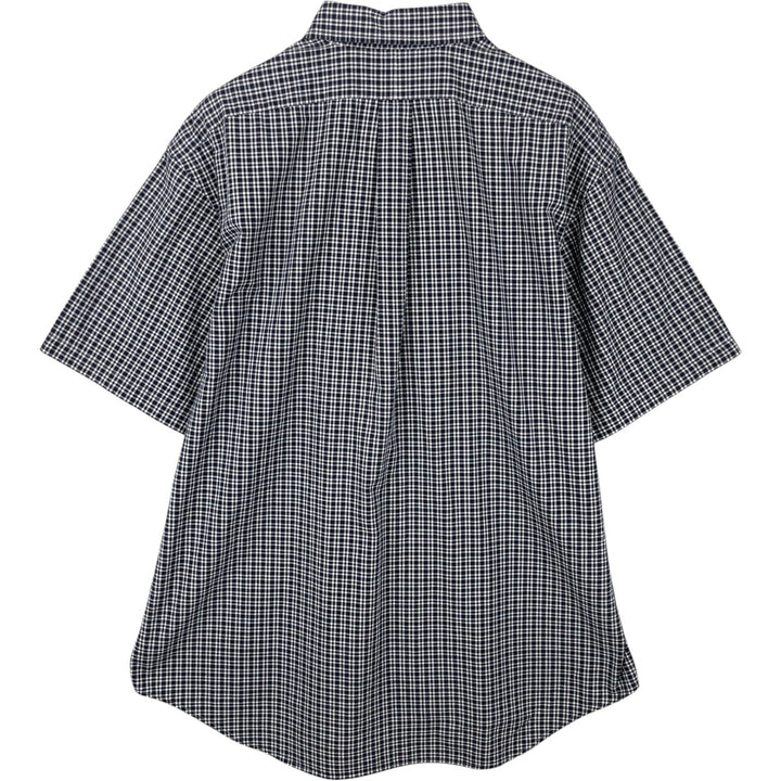 Ralph Lauren BLAKE short sleeve button down check shirt men's XL size cotton navy blue type Vintage Second Hand