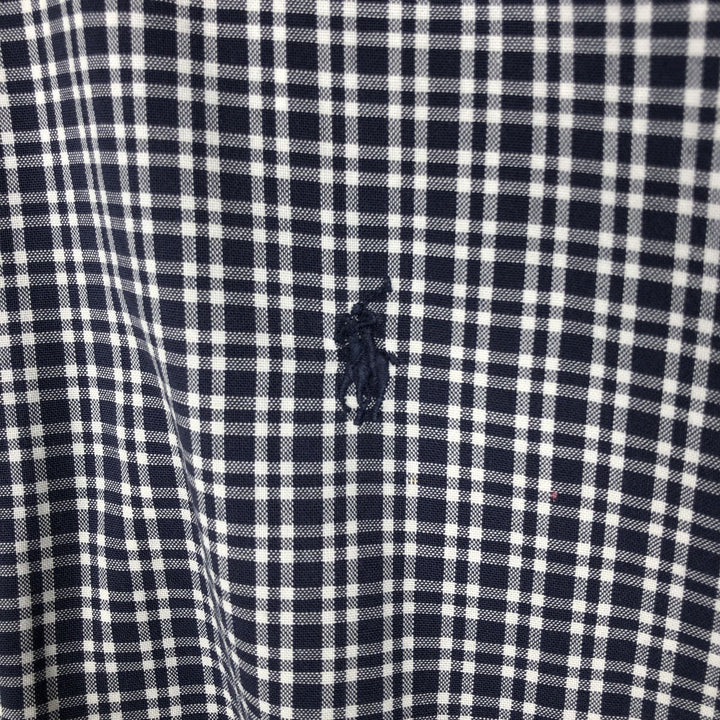 Ralph Lauren BLAKE short sleeve button down check shirt men's XL size cotton navy blue type Vintage Second Hand