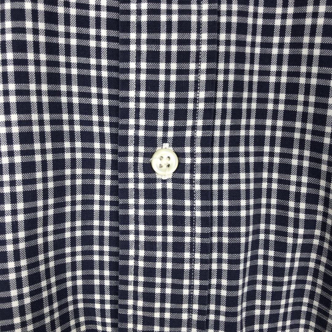 Ralph Lauren BLAKE short sleeve button down check shirt men's XL size cotton navy blue type Vintage Second Hand