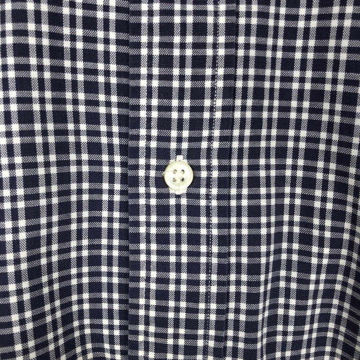 Ralph Lauren BLAKE short sleeve button down check shirt men's XL size cotton navy blue type Vintage Second Hand
