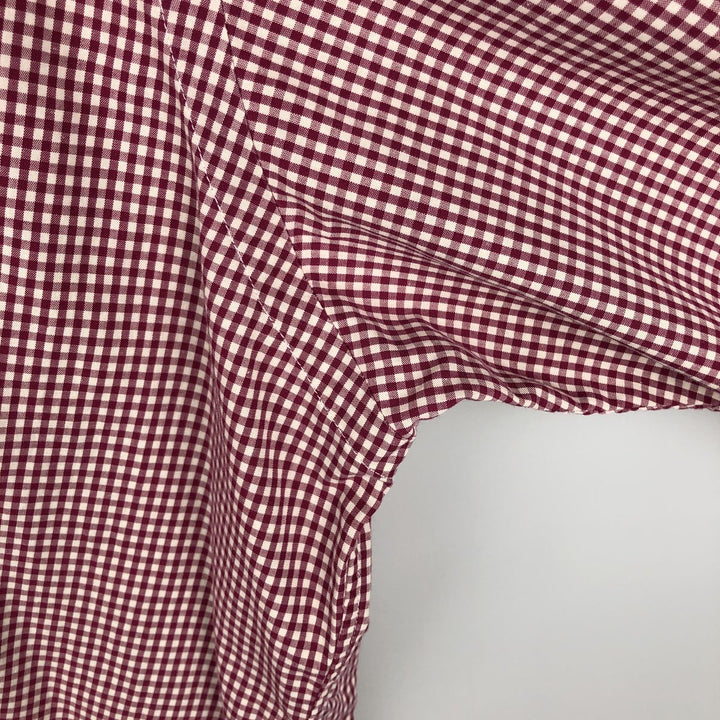 Ralph Lauren BLAKE Gingham Check Short Sleeve Button Down Check Shirt Men's XL cotton red type Vintage Second Hand
