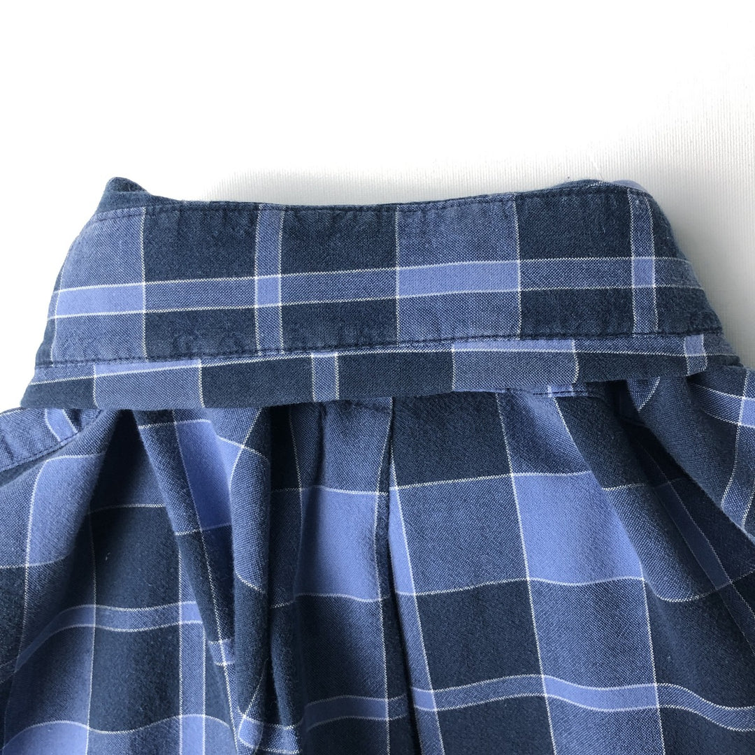 2000'S Ralph Lauren BLAKE Short-Sleeve Button-Down Check Shirt, Men's Size S (approx.) cotton navy blue type Vintage Second Hand