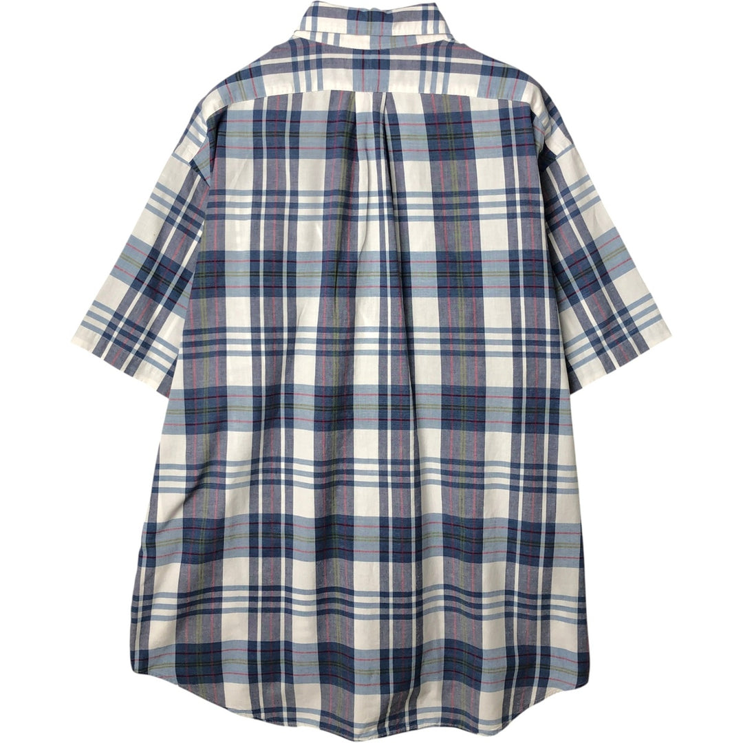Ralph Lauren BLAKE short sleeve button down check shirt men's XL size cotton blue type Vintage Second Hand