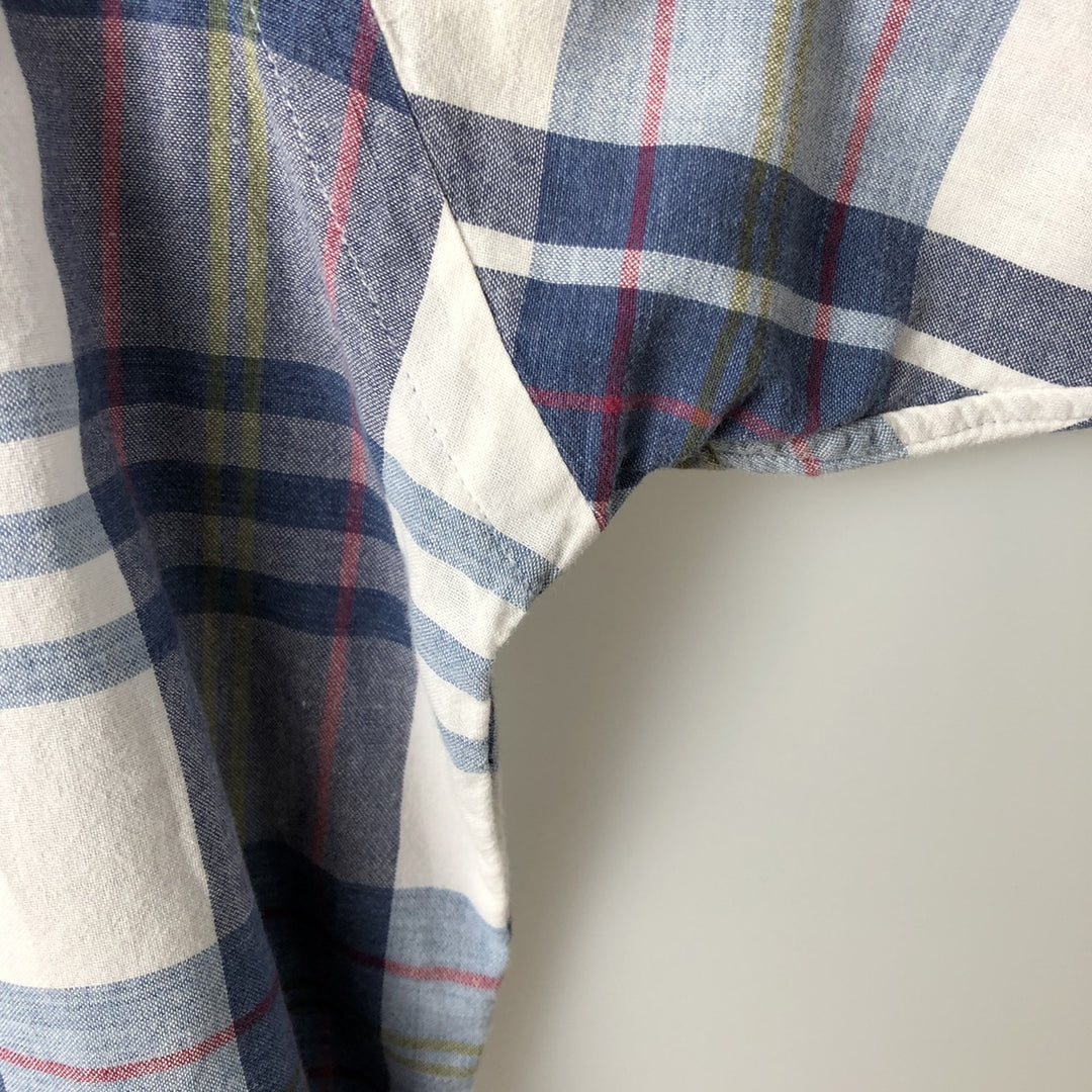 Ralph Lauren BLAKE short sleeve button down check shirt men's XL size cotton blue type Vintage Second Hand