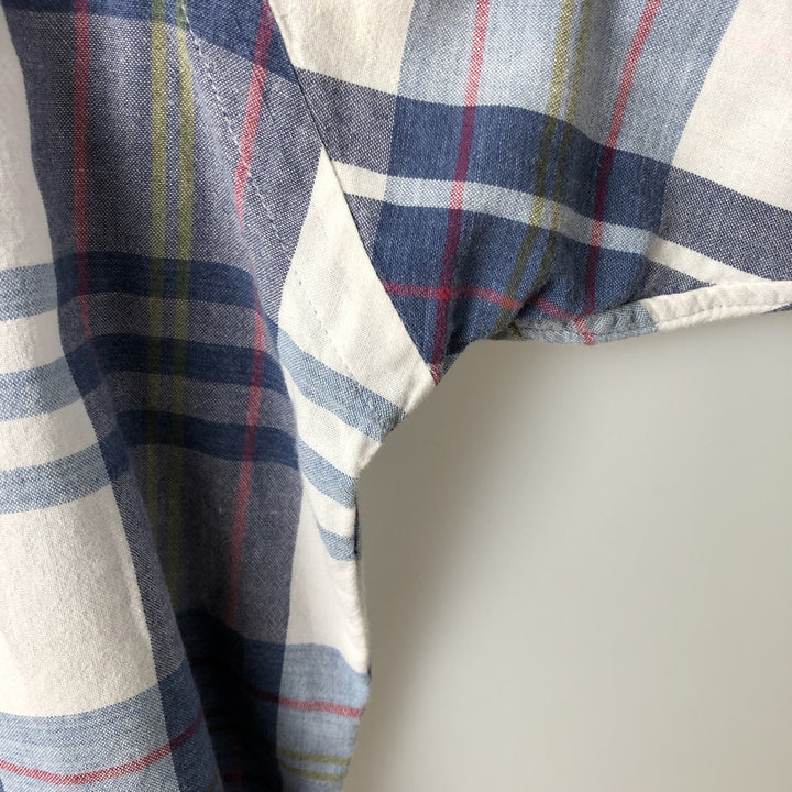 Ralph Lauren BLAKE short sleeve button down check shirt men's XL size cotton blue type Vintage Second Hand