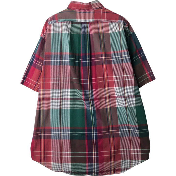 2000'S Ralph Lauren BLAKE Short-Sleeve Button-Down Check Shirt, Men's Size XL (approx.) cotton red type Vintage Second Hand
