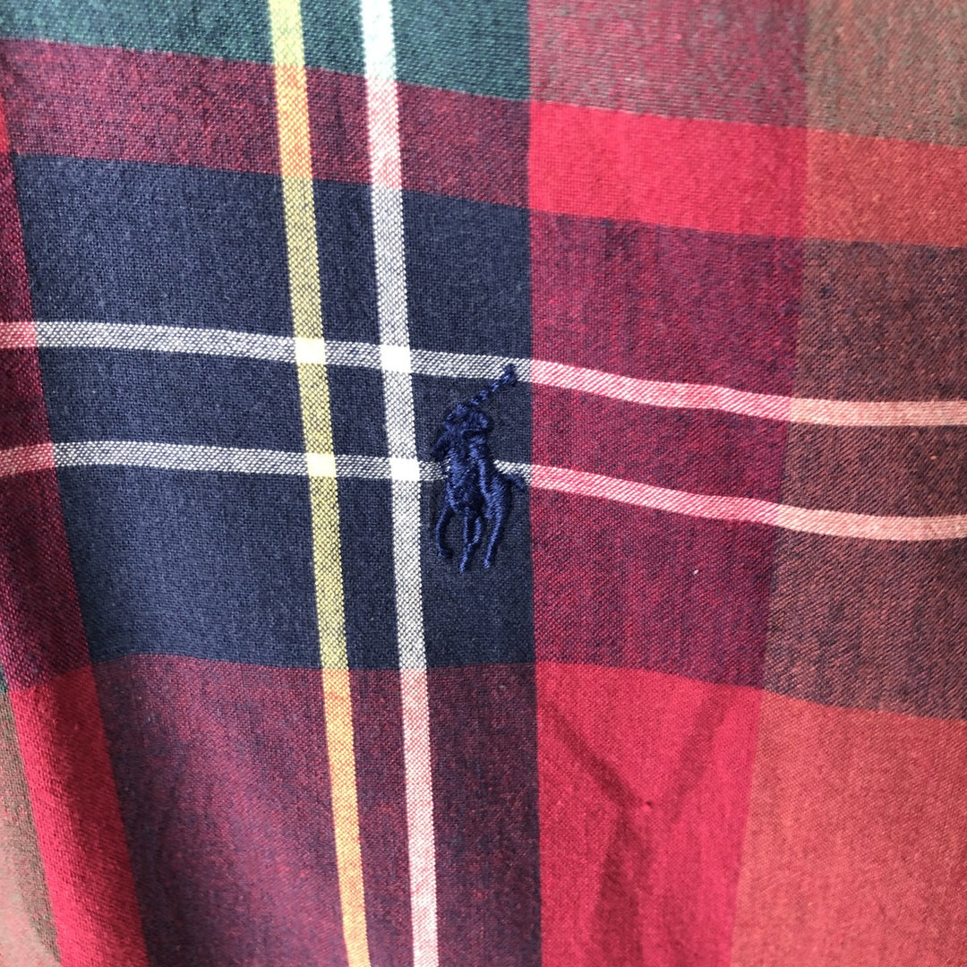 2000'S Ralph Lauren BLAKE Short-Sleeve Button-Down Check Shirt, Men's Size XL (approx.) cotton red type Vintage Second Hand