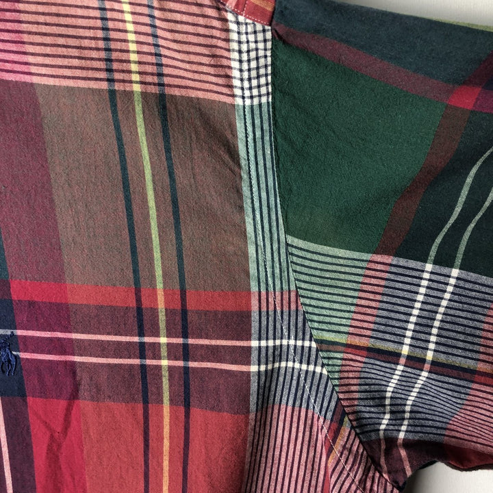 2000'S Ralph Lauren BLAKE Short-Sleeve Button-Down Check Shirt, Men's Size XL (approx.) cotton red type Vintage Second Hand