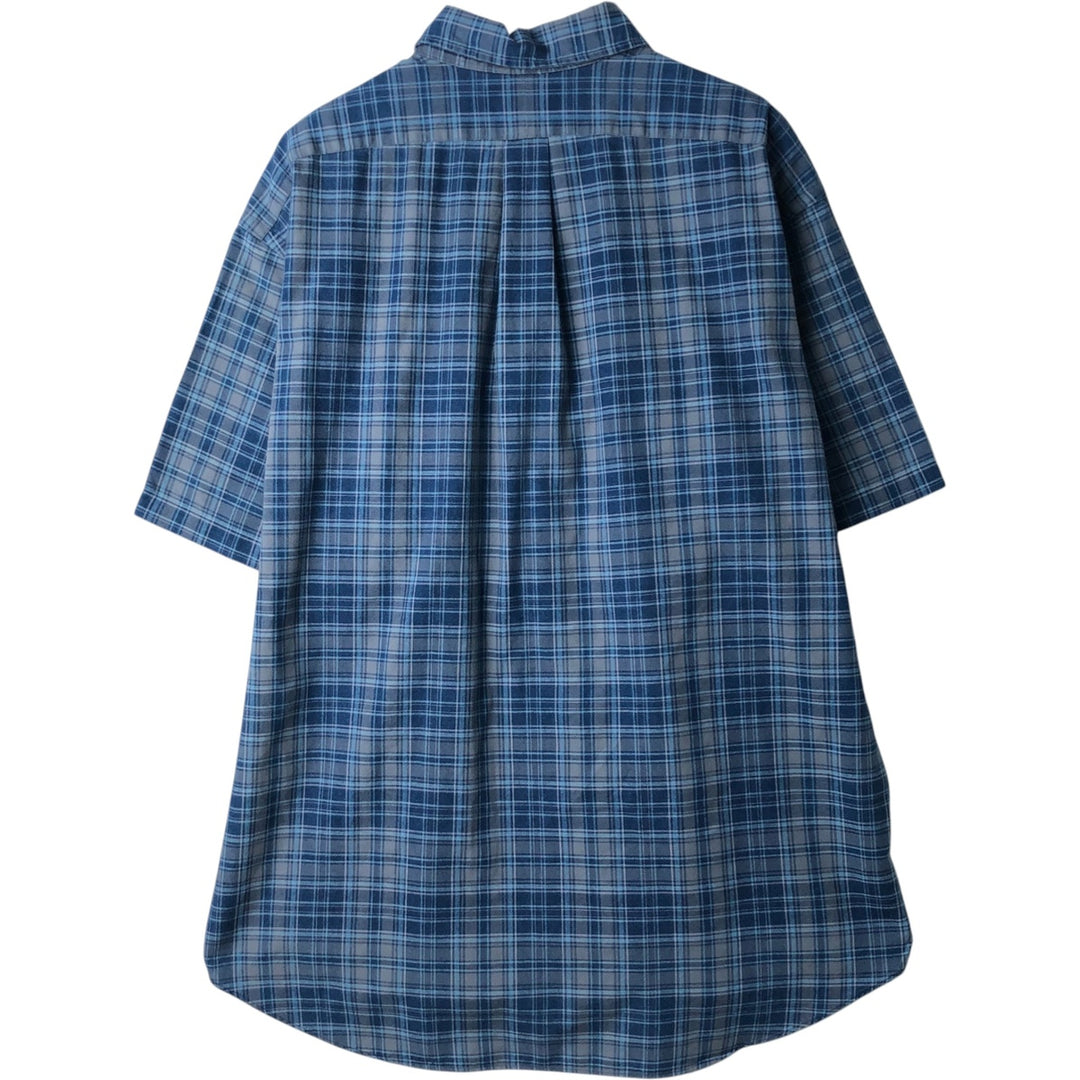 2000'S Ralph Lauren BLAKE Short-Sleeve Button-Down Check Shirt, Men's Size XL (approx.) cotton blue type Vintage Second Hand