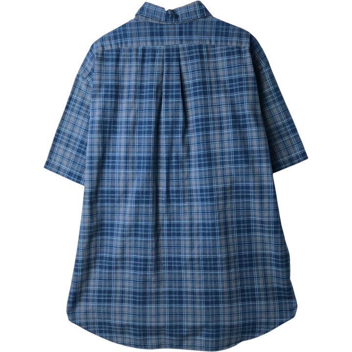 2000'S Ralph Lauren BLAKE Short-Sleeve Button-Down Check Shirt, Men's Size XL (approx.) cotton blue type Vintage Second Hand