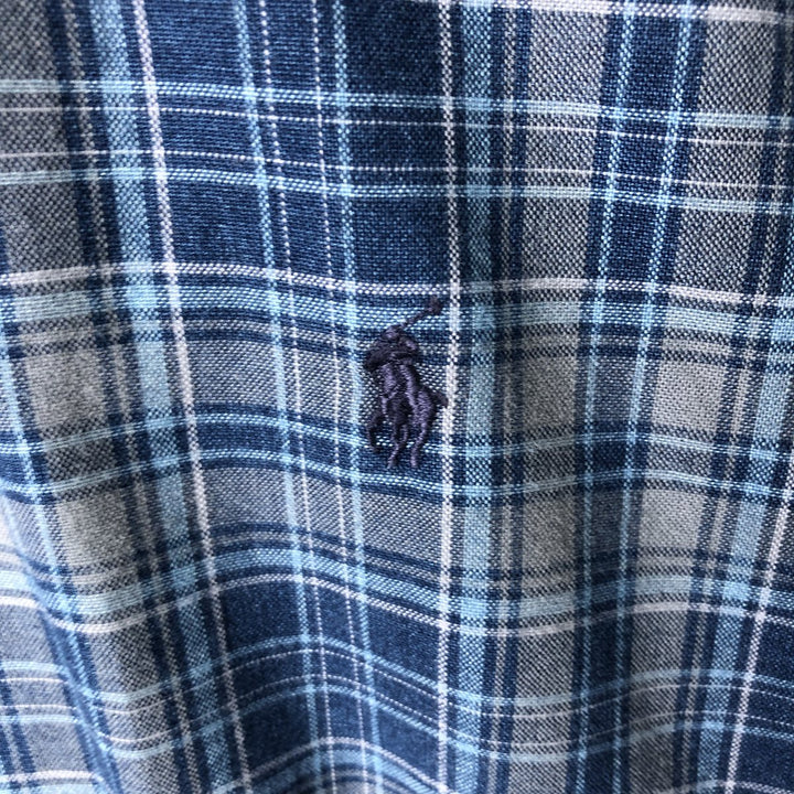 2000'S Ralph Lauren BLAKE Short-Sleeve Button-Down Check Shirt, Men's Size XL (approx.) cotton blue type Vintage Second Hand