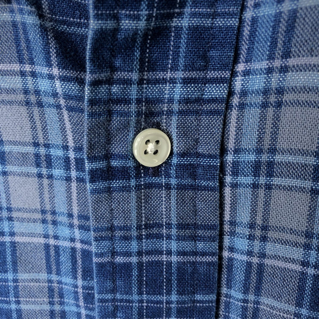 2000'S Ralph Lauren BLAKE Short-Sleeve Button-Down Check Shirt, Men's Size XL (approx.) cotton blue type Vintage Second Hand