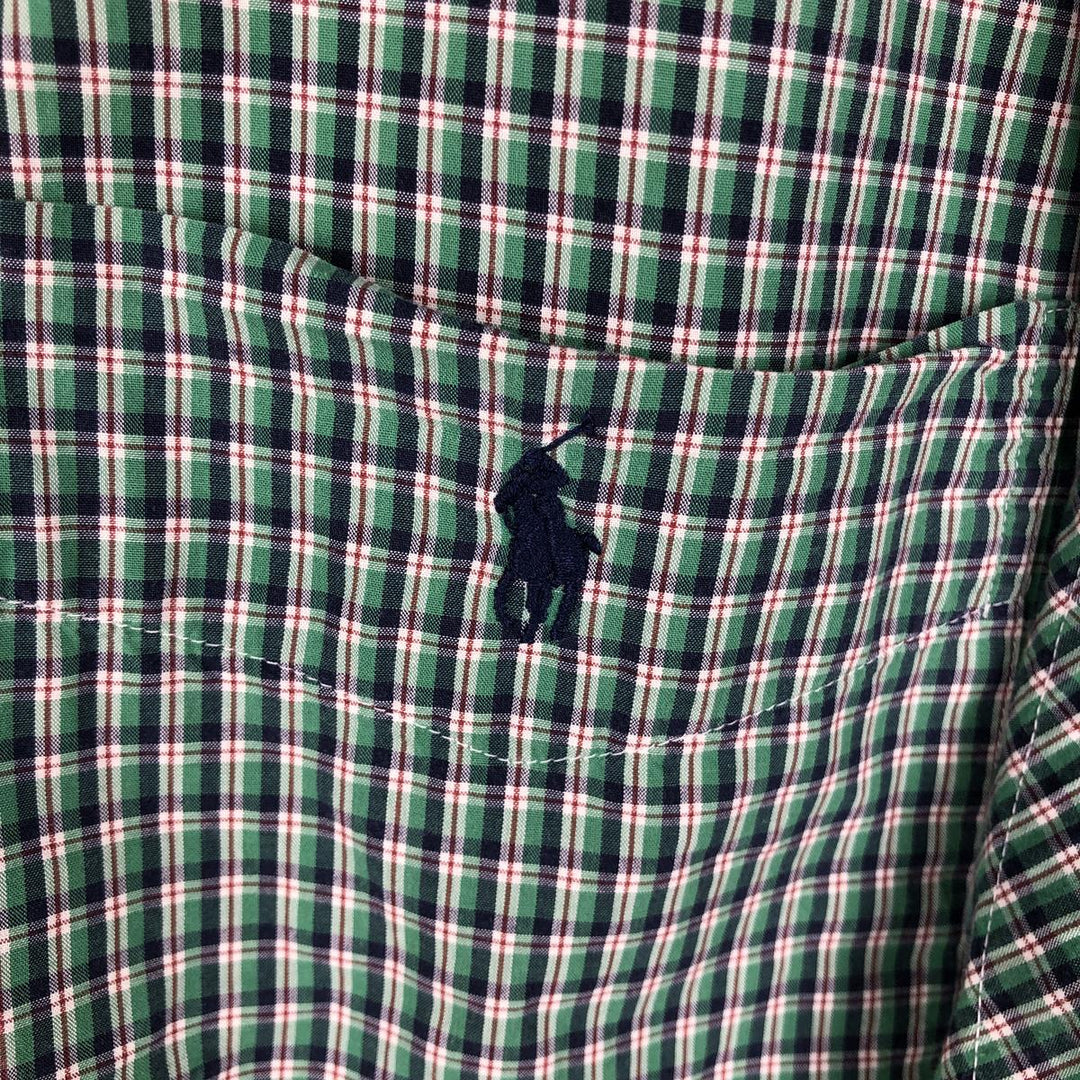 Ralph Lauren BLAKE short sleeve button down check shirt men's XL size cotton green type Vintage Second Hand