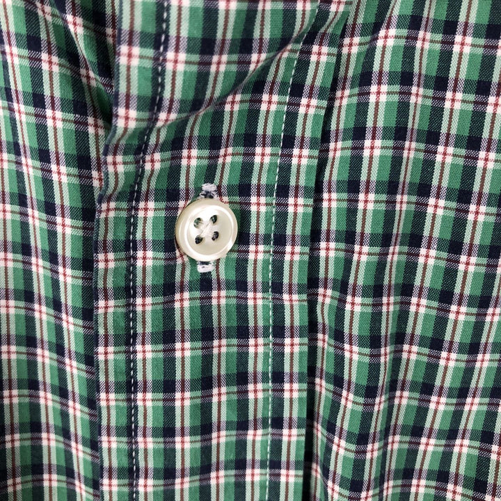 Ralph Lauren BLAKE short sleeve button down check shirt men's XL size cotton green type Vintage Second Hand