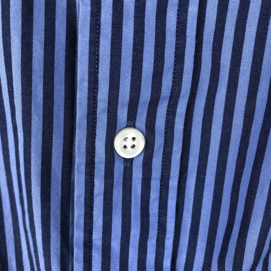 Ralph Lauren BLAKE Short-Sleeve Button-Down Striped Shirt, Men's Size XL (approx.) cotton blue type Vintage Second Hand