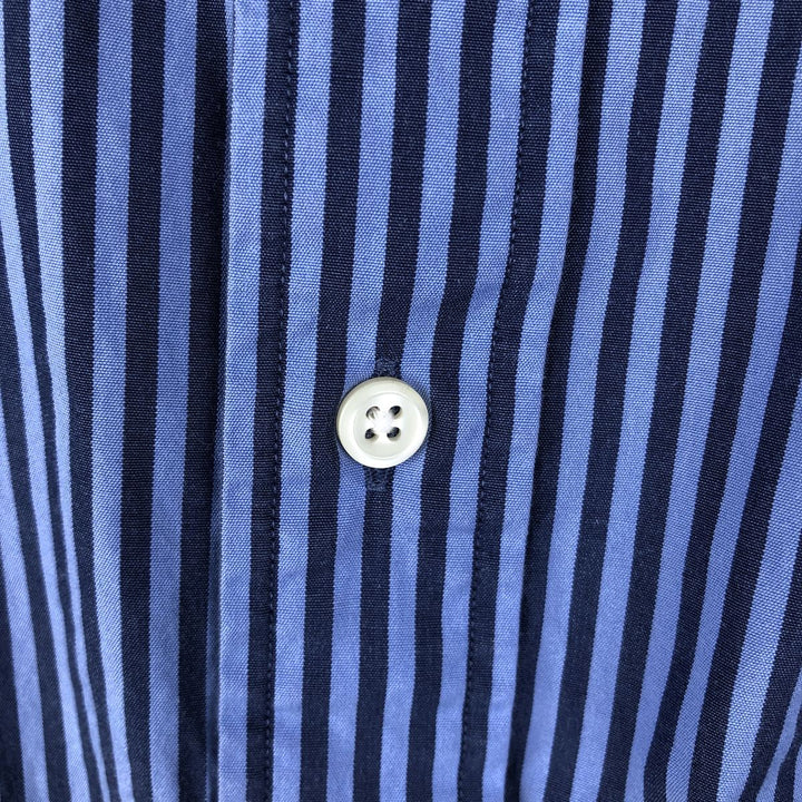 Ralph Lauren BLAKE Short-Sleeve Button-Down Striped Shirt, Men's Size XL (approx.) cotton blue type Vintage Second Hand