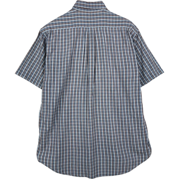 Ralph Lauren BLAKE short sleeve button down check shirt, men's size M cotton Blue type light blue Vintage Second Hand