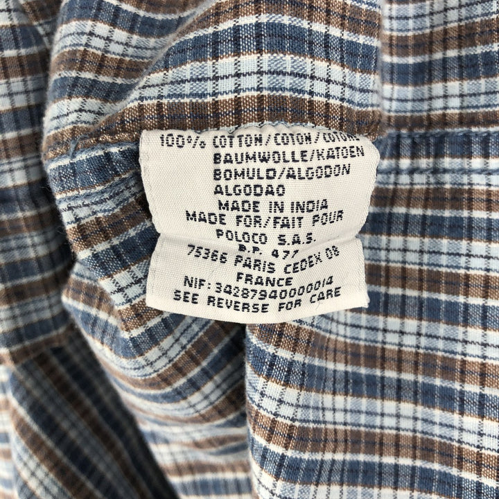Ralph Lauren BLAKE short sleeve button down check shirt, men's size M cotton Blue type light blue Vintage Second Hand