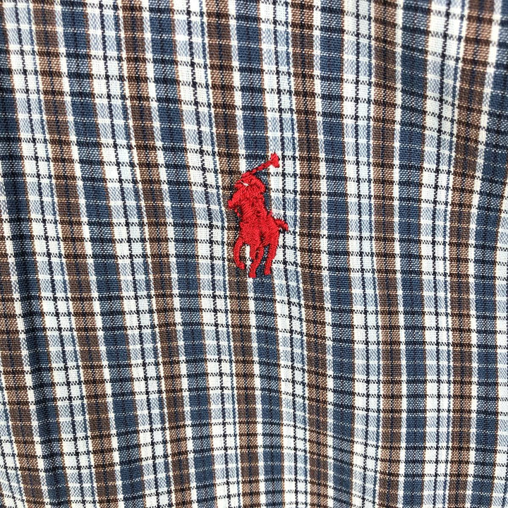 Ralph Lauren BLAKE short sleeve button down check shirt, men's size M cotton Blue type light blue Vintage Second Hand