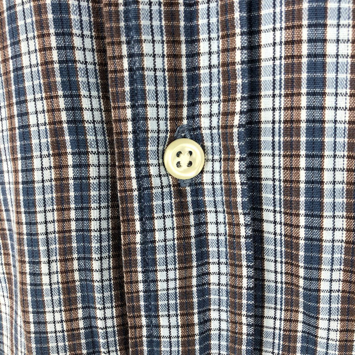 Ralph Lauren BLAKE short sleeve button down check shirt, men's size M cotton Blue type light blue Vintage Second Hand