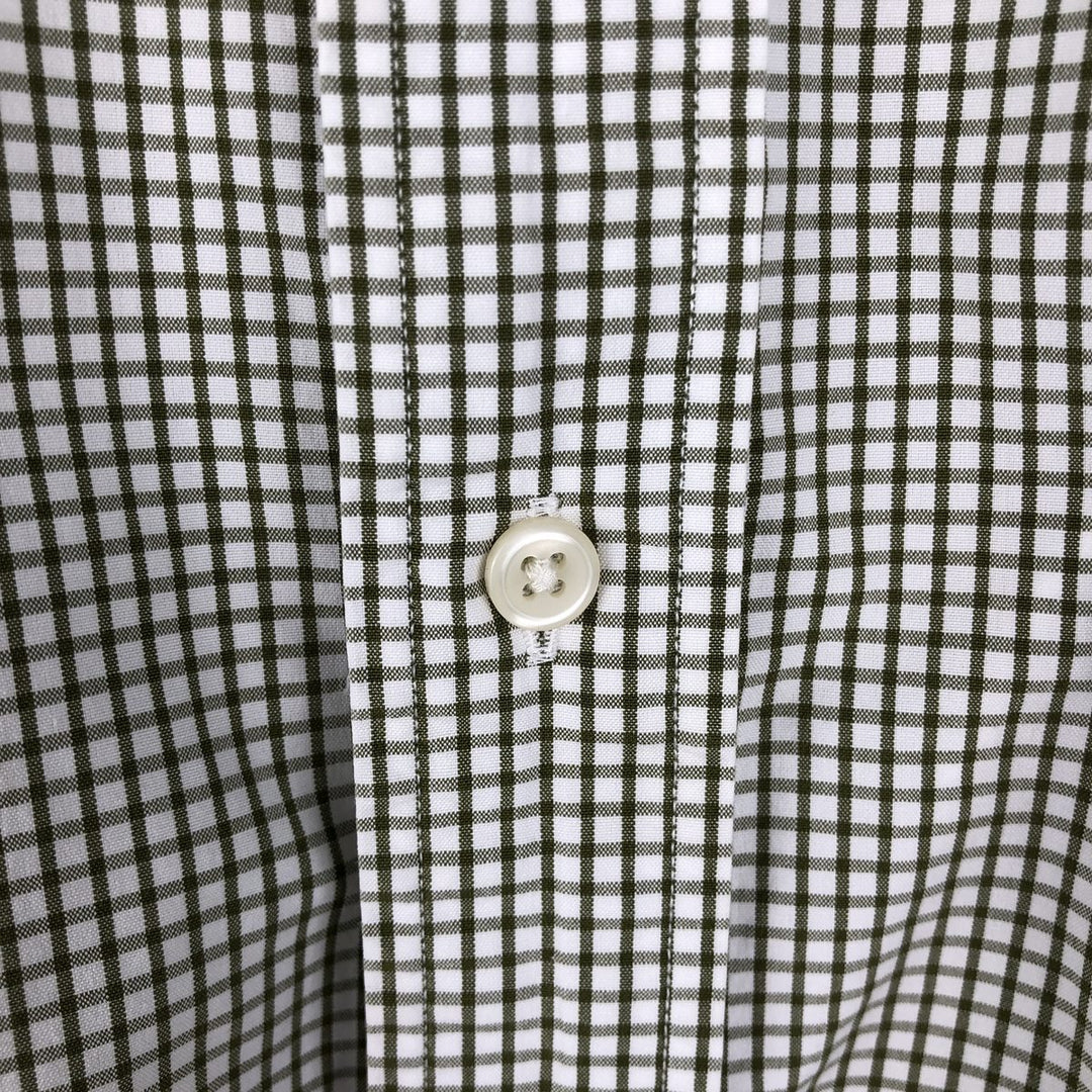 Ralph Lauren Classic Fit Short Sleeve Button Down Check Shirt Men's Size L cotton Khaki type Vintage Second Hand
