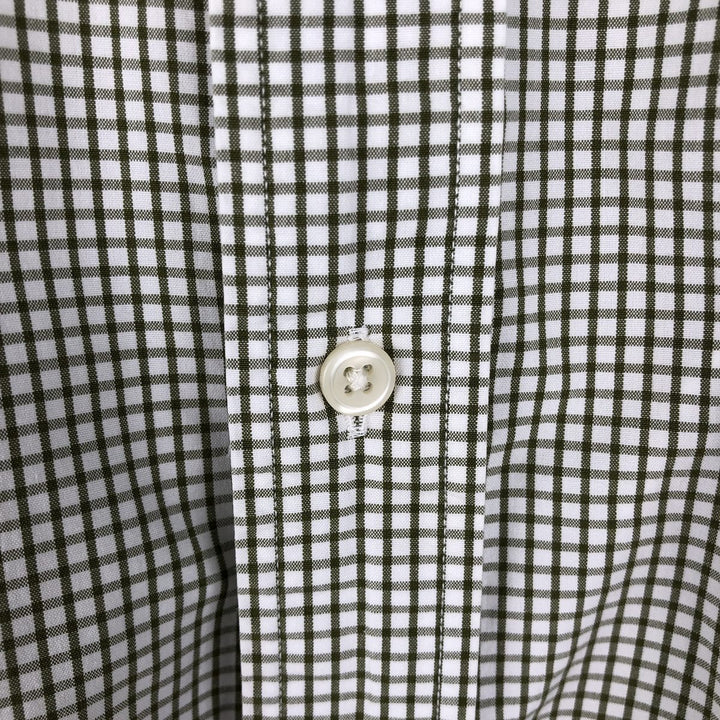 Ralph Lauren Classic Fit Short Sleeve Button Down Check Shirt Men's Size L cotton Khaki type Vintage Second Hand