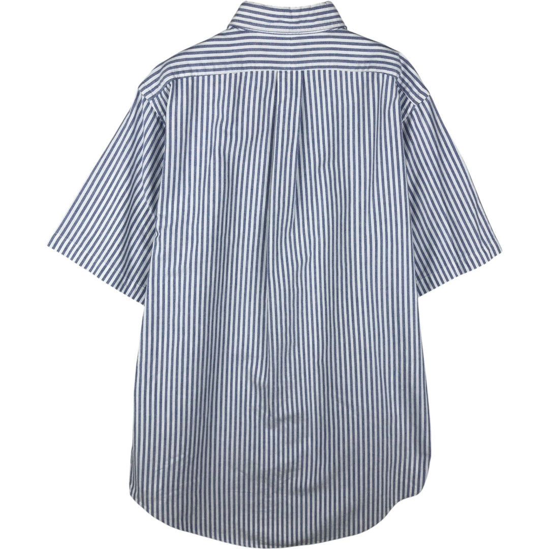Ralph Lauren short sleeve button down striped shirt, men's size L cotton white type Vintage Second Hand