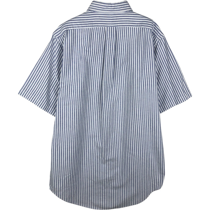 Ralph Lauren short sleeve button down striped shirt, men's size L cotton white type Vintage Second Hand