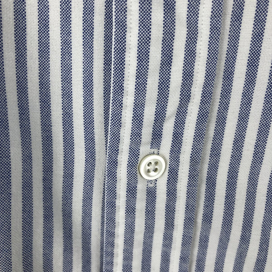 Ralph Lauren short sleeve button down striped shirt, men's size L cotton white type Vintage Second Hand