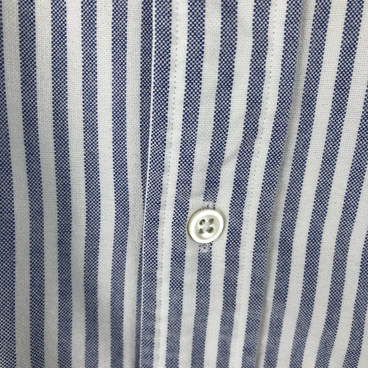 Ralph Lauren short sleeve button down striped shirt, men's size L cotton white type Vintage Second Hand