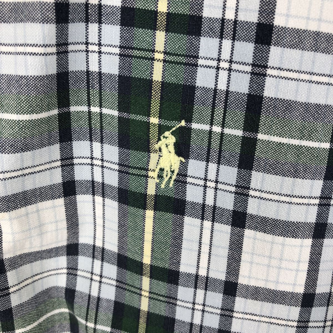 Ralph Lauren BLAKE short sleeve button down check shirt men's XL size cotton Blue type light blue Vintage Second Hand