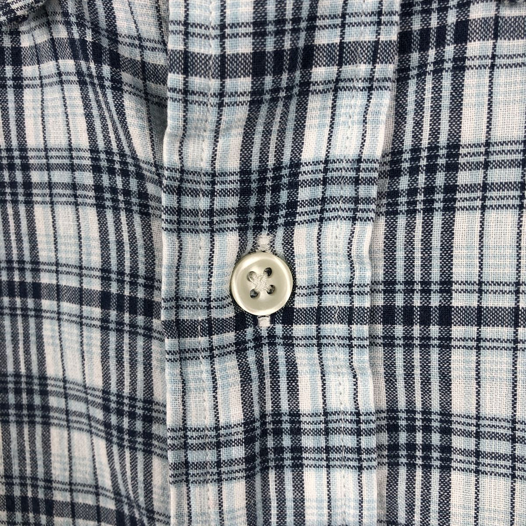 Ralph Lauren Classic Fit Short Sleeve Button Down Check Shirt Men's XL cotton Blue type light blue Vintage Second Hand