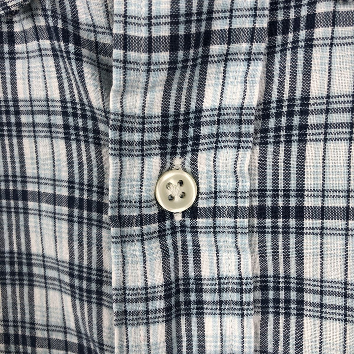 Ralph Lauren Classic Fit Short Sleeve Button Down Check Shirt Men's XL cotton Blue type light blue Vintage Second Hand