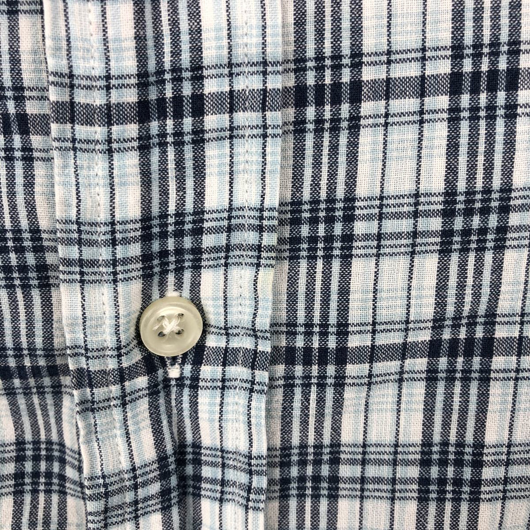 Ralph Lauren Classic Fit Short Sleeve Button Down Check Shirt Men's XL cotton Blue type light blue Vintage Second Hand