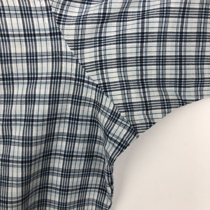 Ralph Lauren Classic Fit Short Sleeve Button Down Check Shirt Men's XL cotton Blue type light blue Vintage Second Hand
