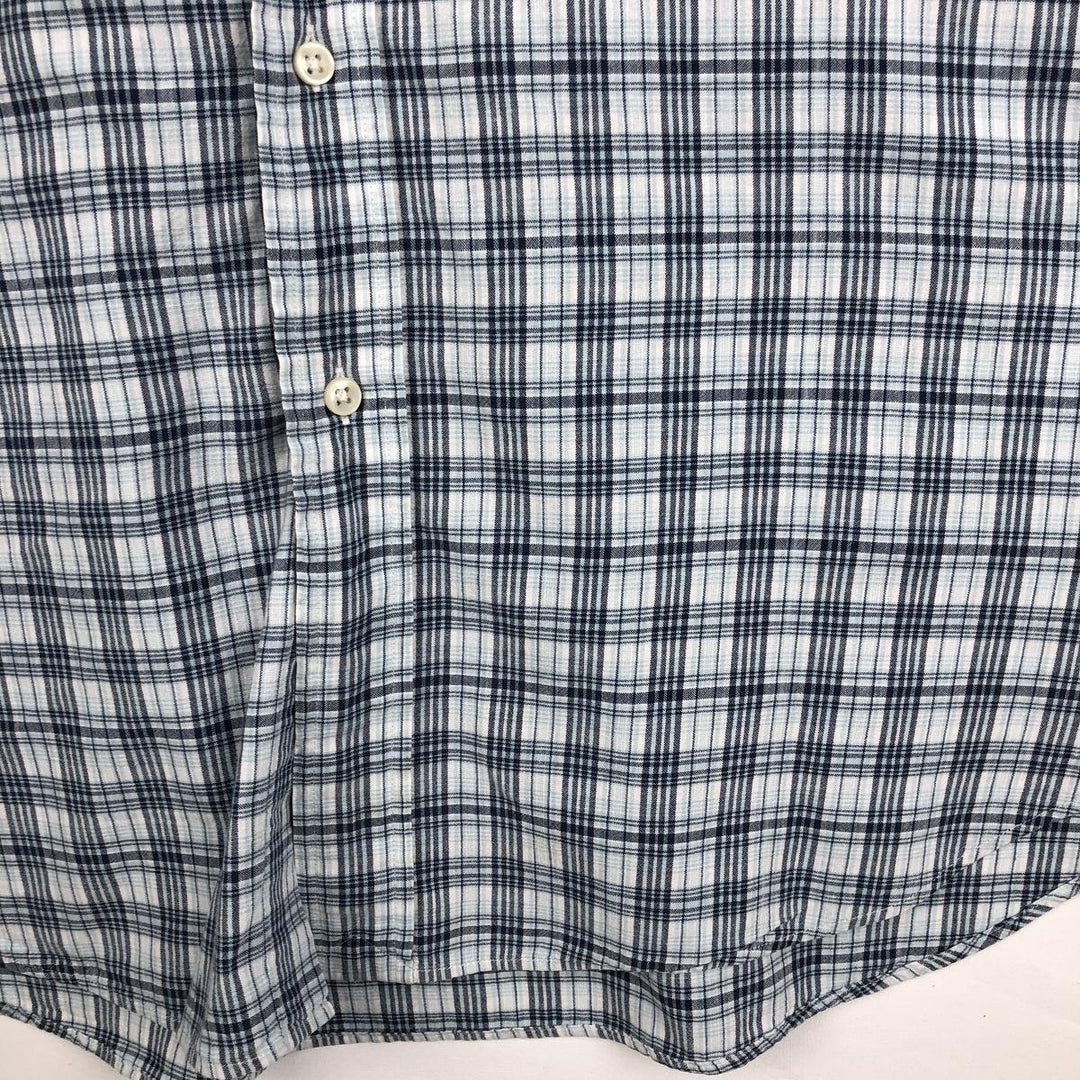 Ralph Lauren Classic Fit Short Sleeve Button Down Check Shirt Men's XL cotton Blue type light blue Vintage Second Hand