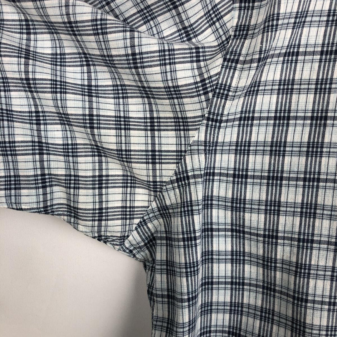 Ralph Lauren Classic Fit Short Sleeve Button Down Check Shirt Men's XL cotton Blue type light blue Vintage Second Hand