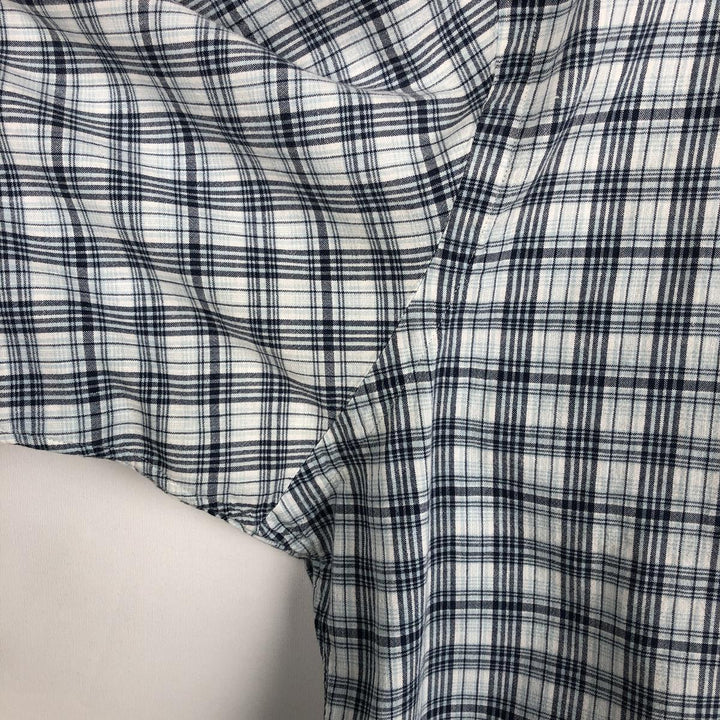 Ralph Lauren Classic Fit Short Sleeve Button Down Check Shirt Men's XL cotton Blue type light blue Vintage Second Hand