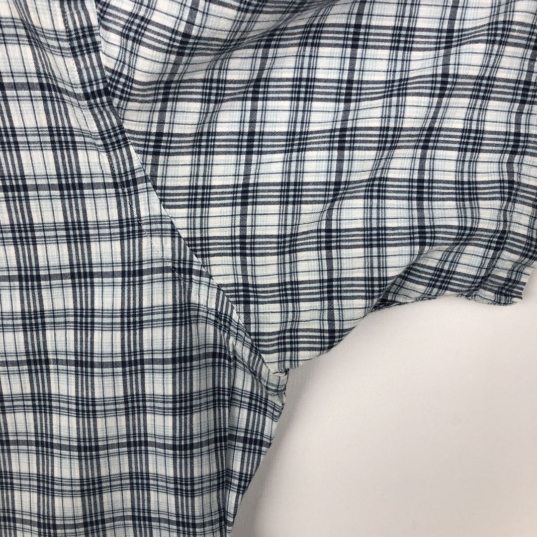 Ralph Lauren Classic Fit Short Sleeve Button Down Check Shirt Men's XL cotton Blue type light blue Vintage Second Hand