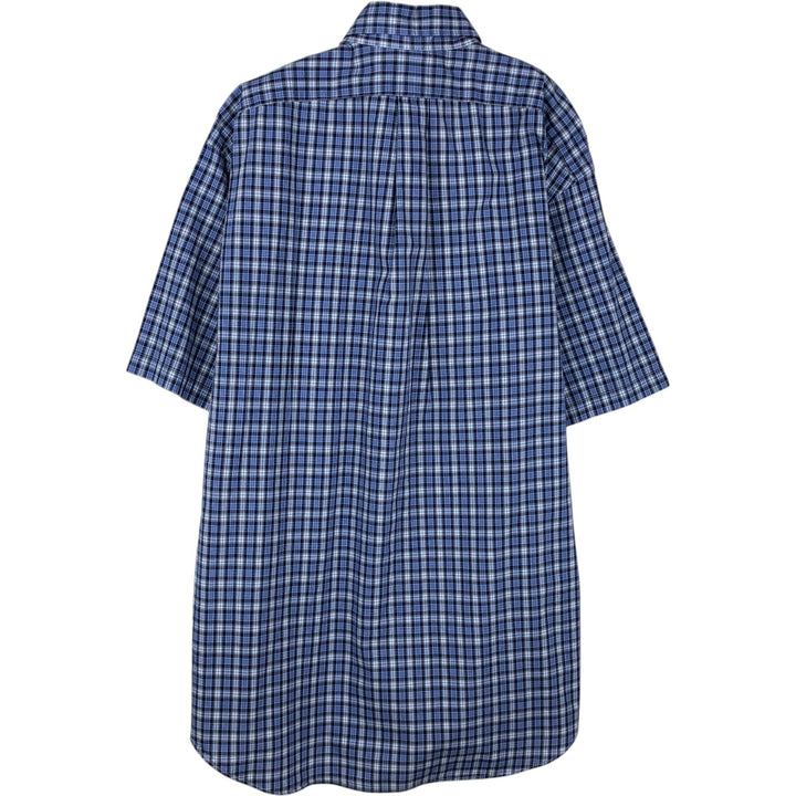 Ralph Lauren BLAKE short sleeve button down check shirt, men's size L cotton blue type Vintage Second Hand