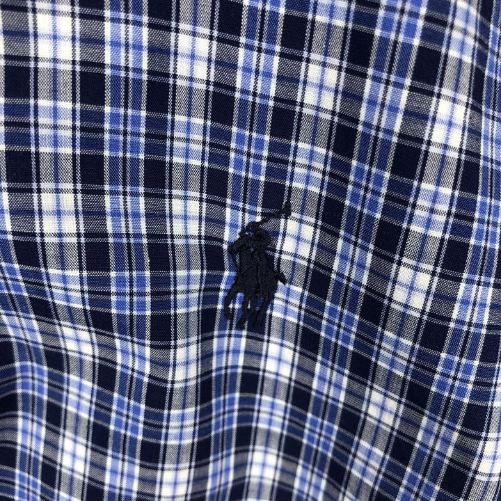 Ralph Lauren BLAKE short sleeve button down check shirt, men's size L cotton blue type Vintage Second Hand