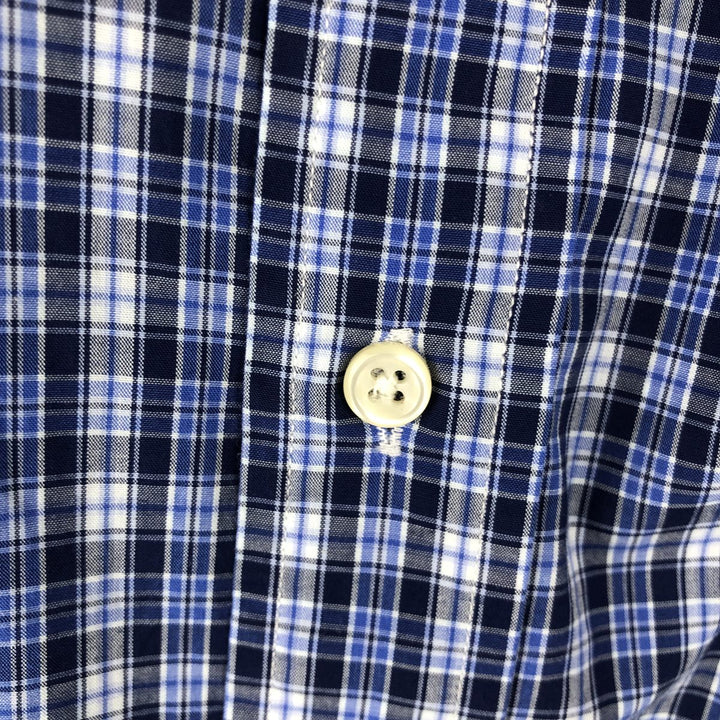 Ralph Lauren BLAKE short sleeve button down check shirt, men's size L cotton blue type Vintage Second Hand