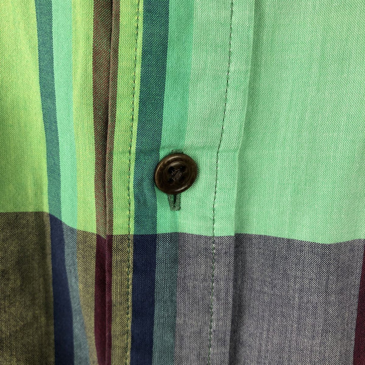 Ralph Lauren POLO by Ralph Lauren Madras Check Short-Sleeve Cotton Check Shirt, Men's Size XL (approx.) cotton purple type Vintage Second Hand