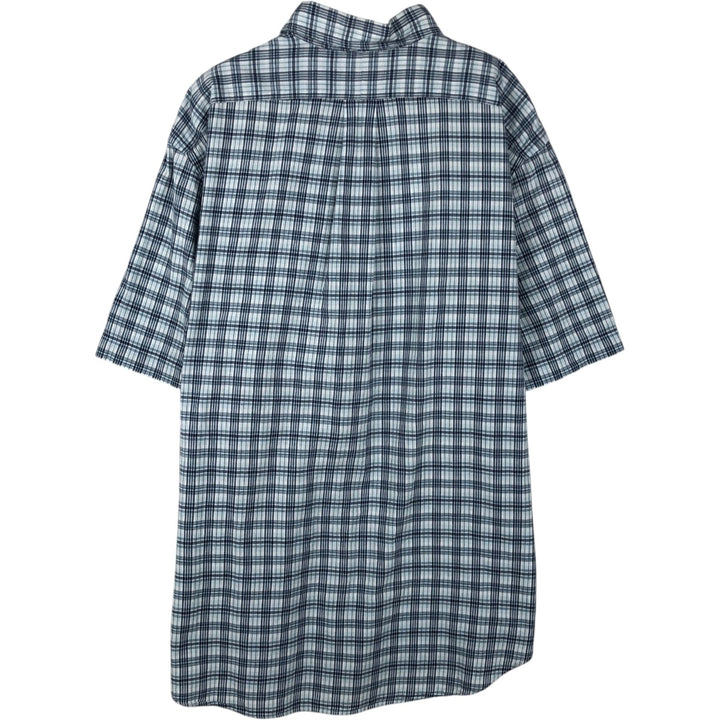 Ralph Lauren Classic Fit Short Sleeve Button Down Check Shirt Men's XL cotton Blue type light blue Vintage Second Hand