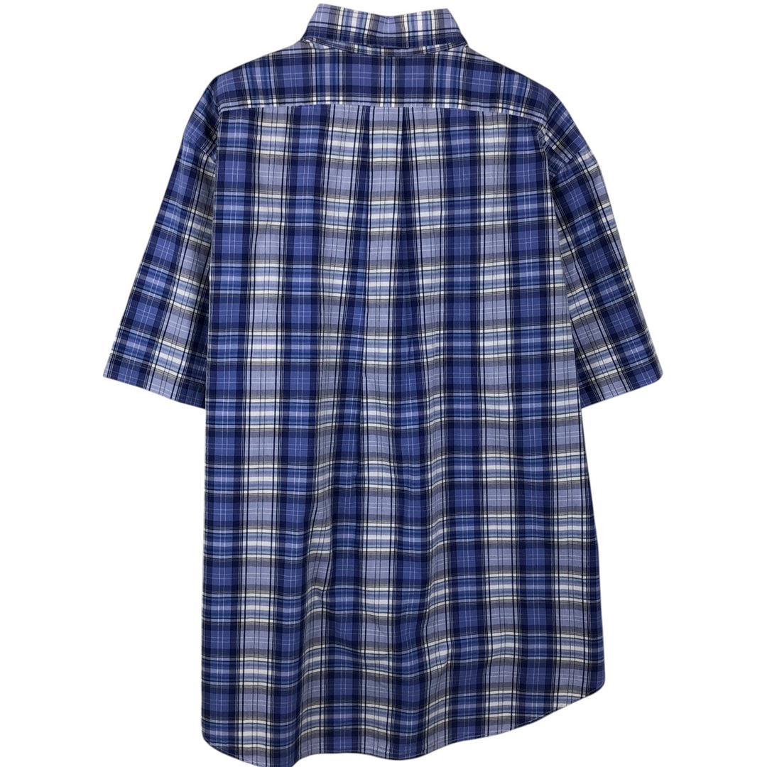 Ralph Lauren Classic Fit Short Sleeve Button Down Check Shirt Men's XL cotton blue type Vintage Second Hand