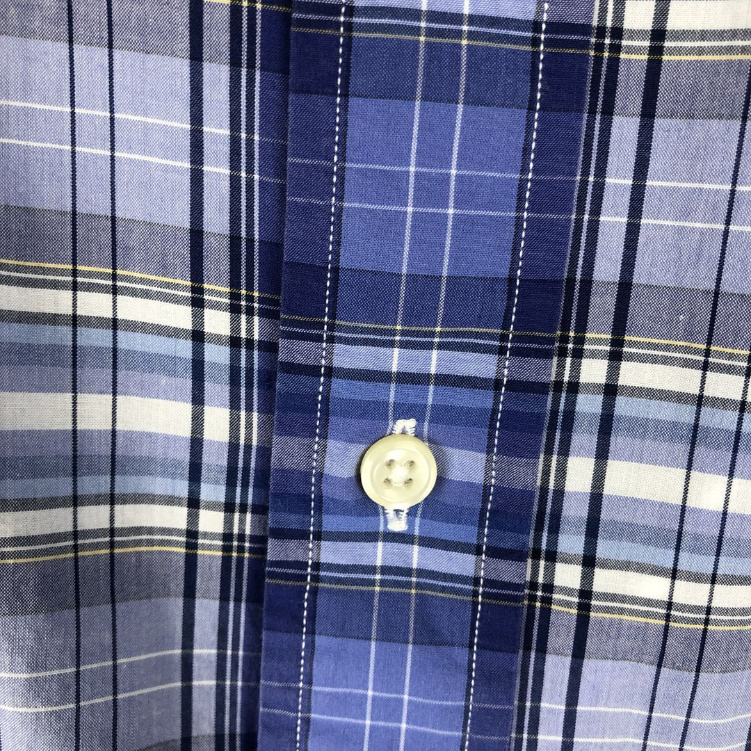 Ralph Lauren Classic Fit Short Sleeve Button Down Check Shirt Men's XL cotton blue type Vintage Second Hand