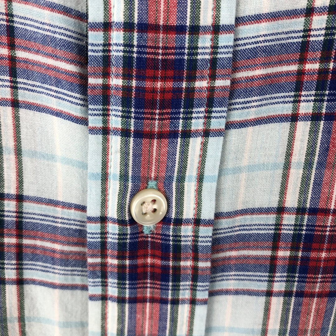 Ralph Lauren BLAKE short sleeve button down check shirt, men's size M cotton Blue type light blue Vintage Second Hand